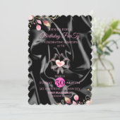 27e verjaardagsuitnodiging sprankelend roze 27e di save the date (Staand voorkant)