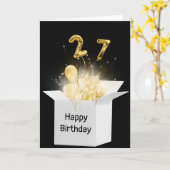 27e vogelballonnen in witte doos kaart (Gele Bloem)