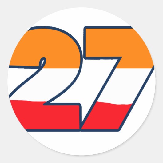 27Nieuw Ronde Sticker (Voorkant)