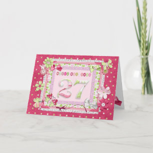 27ste verjaardags scrapbooking stijl kaart