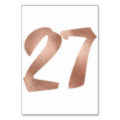 27Tafelnummer White Metallic roze Rose Gold Kaart (Achterkant)