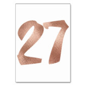 27Tafelnummer White Metallic roze Rose Gold Kaart (Voorkant)