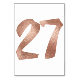 27Tafelnummer White Metallic roze Rose Gold Kaart