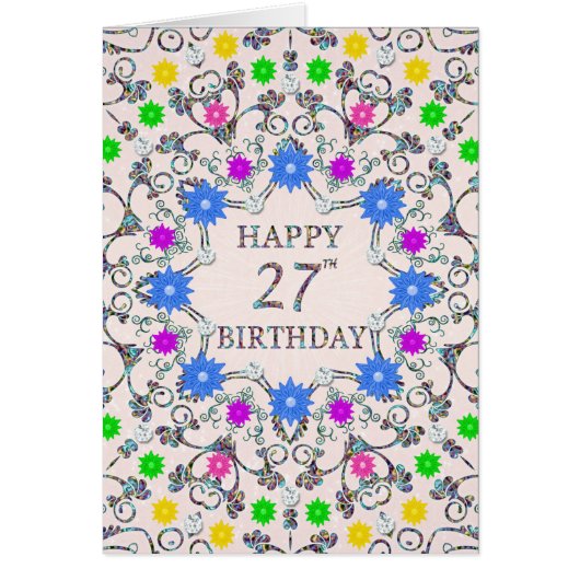 27th Birthday Abstract Flowers (Voorkant)