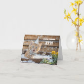 27th Birthday Cute Ginger Kitty Cat Bubble Bath Kaart (Gele Bloem)