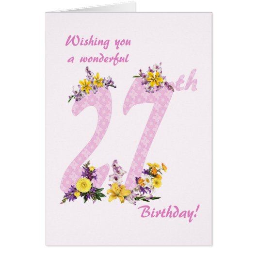 27th Birthday Flower Decorated Numbers (Voorkant)