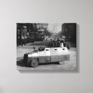 27th March 1917: The armoured vehicle squadron Canvas Afdruk