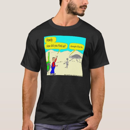 280 Google Earth Cartoon in kleur T-shirt (Voorkant)