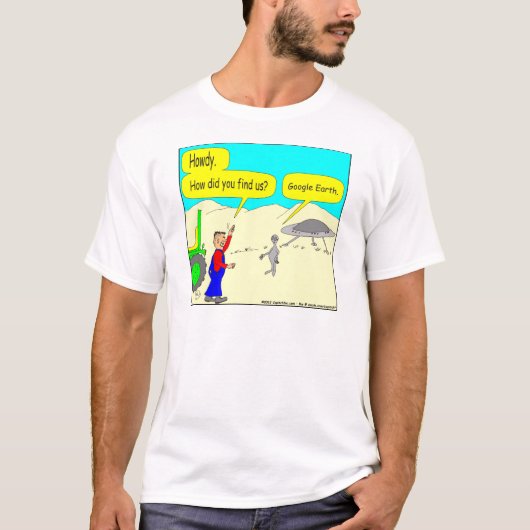 280 Google Earth Cartoon in kleur T-shirt (Voorkant)