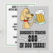 280 hondenjaren 40e verjaardagsfeest Uitnodigen Kaart (Voorkant / Achterkant)