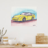 280ZX-Waterverf afdrukken Poster (Keuken)