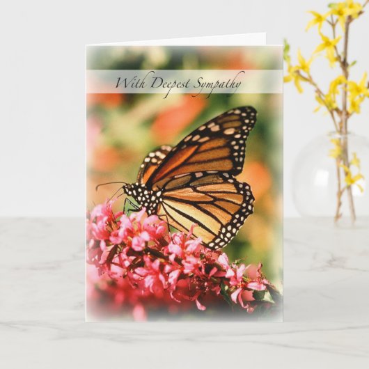2844 Monarch vlinder sympathie Kaart (Gele Bloem)