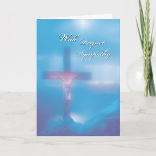 2845 Crucifix Blauwe Sympathie Kaart