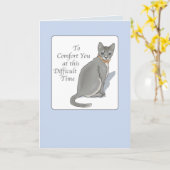 2846 Grijze Kat Pet Sympathie Kaart (Gele Bloem)