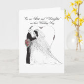2849 Zoon en dochter op huwelijksdag Kaart (Gele Bloem)
