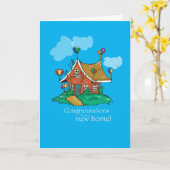 2857 Gefeliciteerd Balloon House Kaart (Gele Bloem)