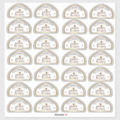 28 12oz Skep-vormige Honing Labels Gold Rim & Bee (Vel)