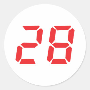 28 28 uur digitaal alarmnummer ronde sticker
