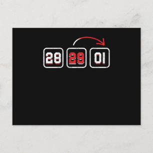 28 29 01 Aftellen 29 februari Cadeau Briefkaart