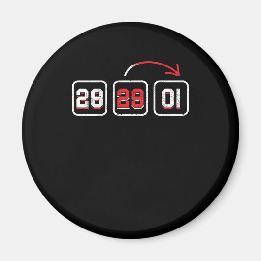 28 29 01 Aftellen 29 februari Cadeau Magneet (Voorkant)