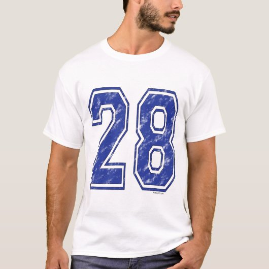 28 Aangepast Jersey T-shirt (Voorkant)