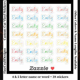 28 Aangepast Modern 4/5 Letters Naam Woord Helder Sticker