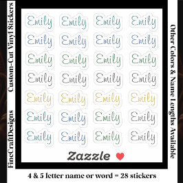28 Aangepast Modern 4/5 Letters Naam Woord Neutraa Sticker