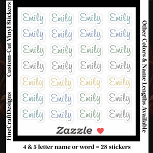 28 Aangepast Modern 4/5 Letters Naam Woord Neutraa Sticker