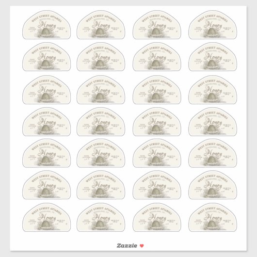 28 Aangepaste Skep Shaped 12oz Honing  Skep Sticker (Vel)
