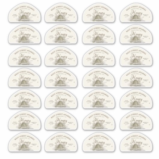 28 Aangepaste Skep Shaped 12oz Honing Skep Sticker (Voorkant)