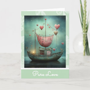 *~* 28 AP51 Romantische Love Boat Hearts Valentijn Feestdagen Kaart