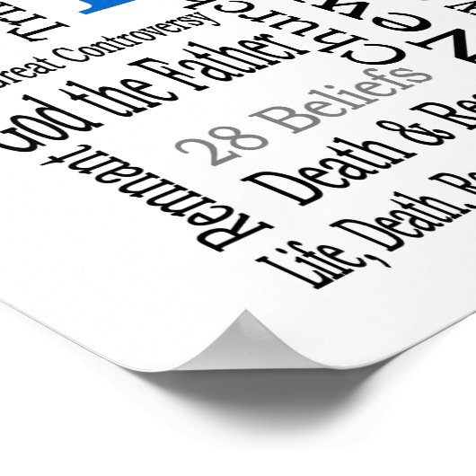28 Beliefs - Zevende-daagse Adventist Poster (Hoek)