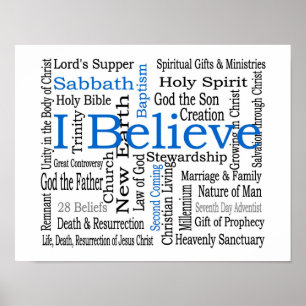 28 Beliefs - Zevende-daagse Adventist Poster