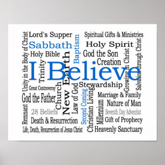 28 Beliefs - Zevende-daagse Adventist Poster