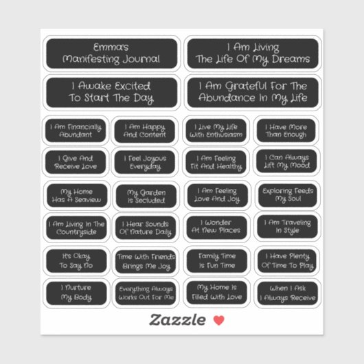 28 Bevestigingen Sjabloon voor manifestatie | Vier Sticker (Vel)