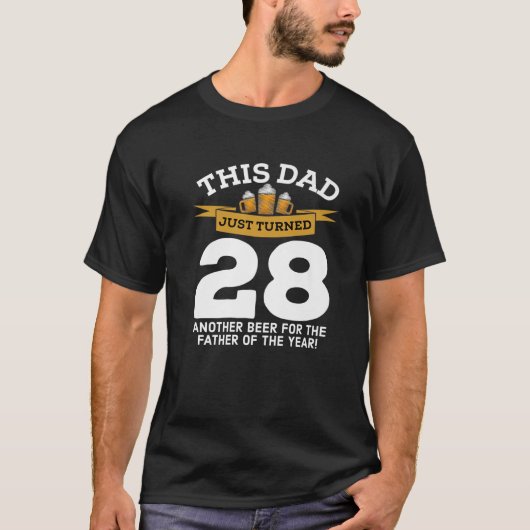 28 bier Drink vader 28e vader Birthday G T-shirt (Voorkant)