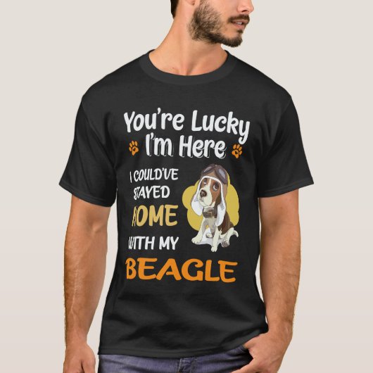 28 Bleef thuis met mijn Beagle T-shirt (Voorkant)