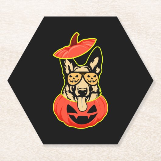 28 Duitse herder in eng pompoen Shirt Funny Cu Kartonnen Onderzetters (Voorkant)