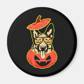 28 Duitse herder in eng pompoen Shirt Funny Cu Magneet (Voorkant)