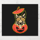 28 Duitse herder in eng pompoen Shirt Funny Cu Sparkling Wijnetiket (Enkel label)