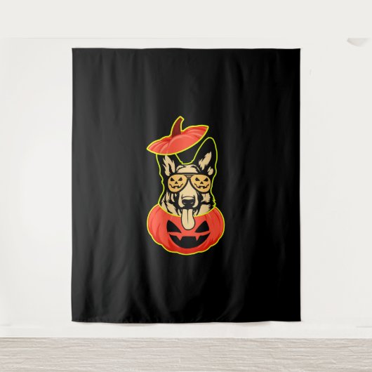 28 Duitse herder in eng pompoen Shirt Funny Cu Wandkleed (Voorkant)