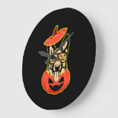 28 Duitse Herdershond in eng pompoen shirt Grappig Grote Klok (Hoek)