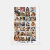 28 foto collage - aangepaste tekst - zwart en wit fleece deken (Voorkant)