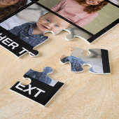 28 Foto Collage - Aangepaste Tekst - Zwart en Wit Legpuzzel (Zijkant)