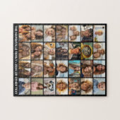 28 Foto Collage - Aangepaste Tekst - Zwart en Wit Legpuzzel (Horizontaal)