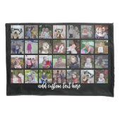 28 Foto Collage Grid - 1 tekstvak - zwart wit Kussensloop (Voorkant)