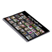 28 Foto Collage Grid - 1 tekstvak - zwart wit Notitieboek (Rechterzijde)