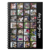 28 Foto Collage Grid - 1 tekstvak - zwart wit Notitieboek (Voorkant)