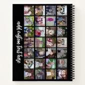 28 Foto Collage Grid - 1 tekstvak - zwart wit Notitieboek (Achterkant)