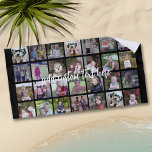 28 Foto Collage Grid - 1 tekstvak - zwart wit Strandlaken<br><div class="desc">Gebruik 28 foto's SQUARE aan creëer een persoonlijke fotocollage. Deze moderne, schone lay-out omvat een tekstblok in een modern manuscriptdoopvont om een familienaam of een naam toe te voegen. De achtergrondkleur kan in het aanpassingsgebied worden gewijzigd. ***Voor beste resultaten voor deze multi fotolay-out - bewaar uw foto's in vierkanten alvorens...</div>